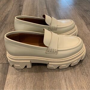Aloha Trailblazers Leather Cream Loafer Chunky Shoes Women’s 39   8 / 8.5 Spain
